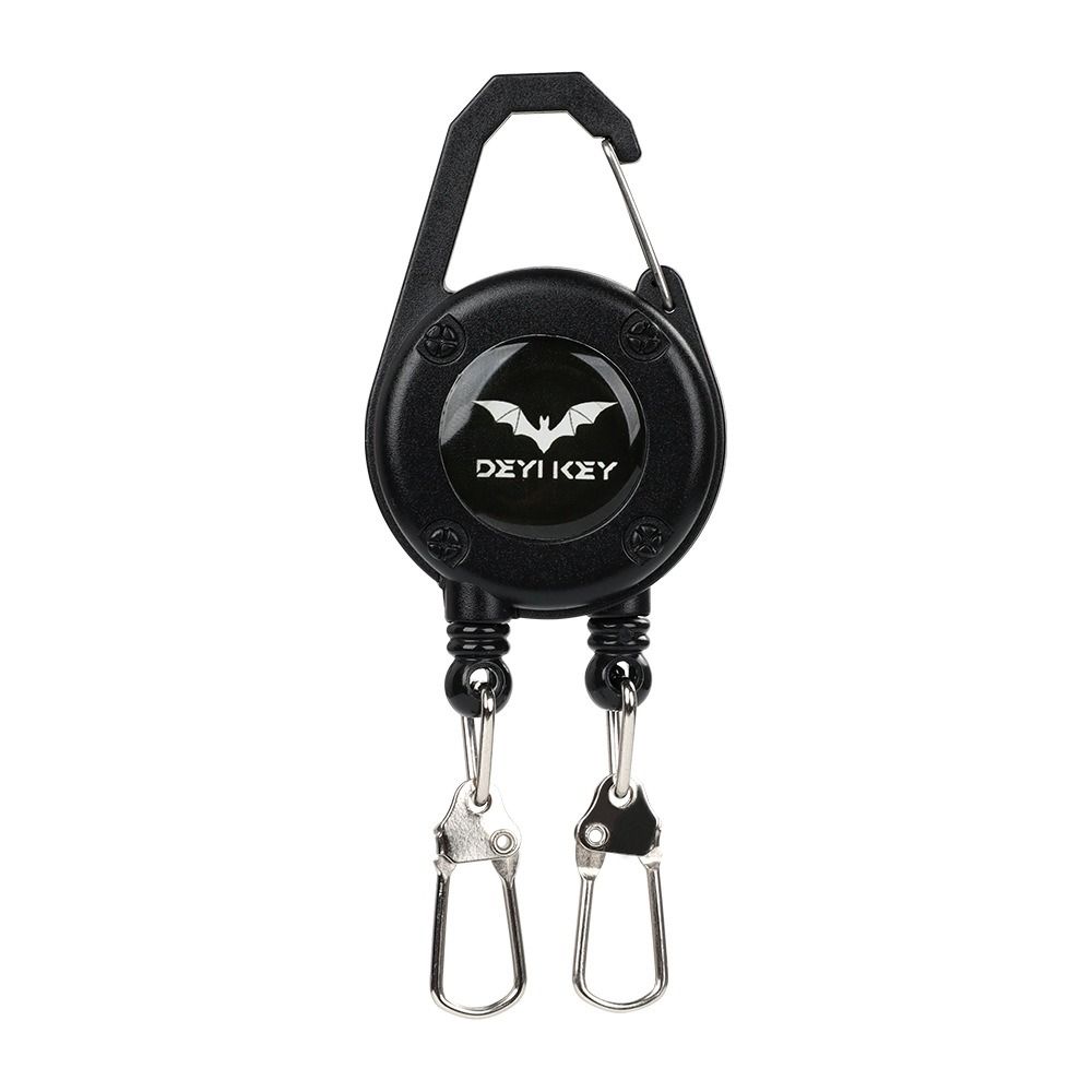 Penn Reel Fierce - ที่ใส่บัตรโลหะแบบพกพา หัวคู่ สายดึงกลับได้ แข็งแรง ทนทาน พร้อมพวงกุญแจ